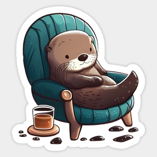 Lazing Otter Sticker